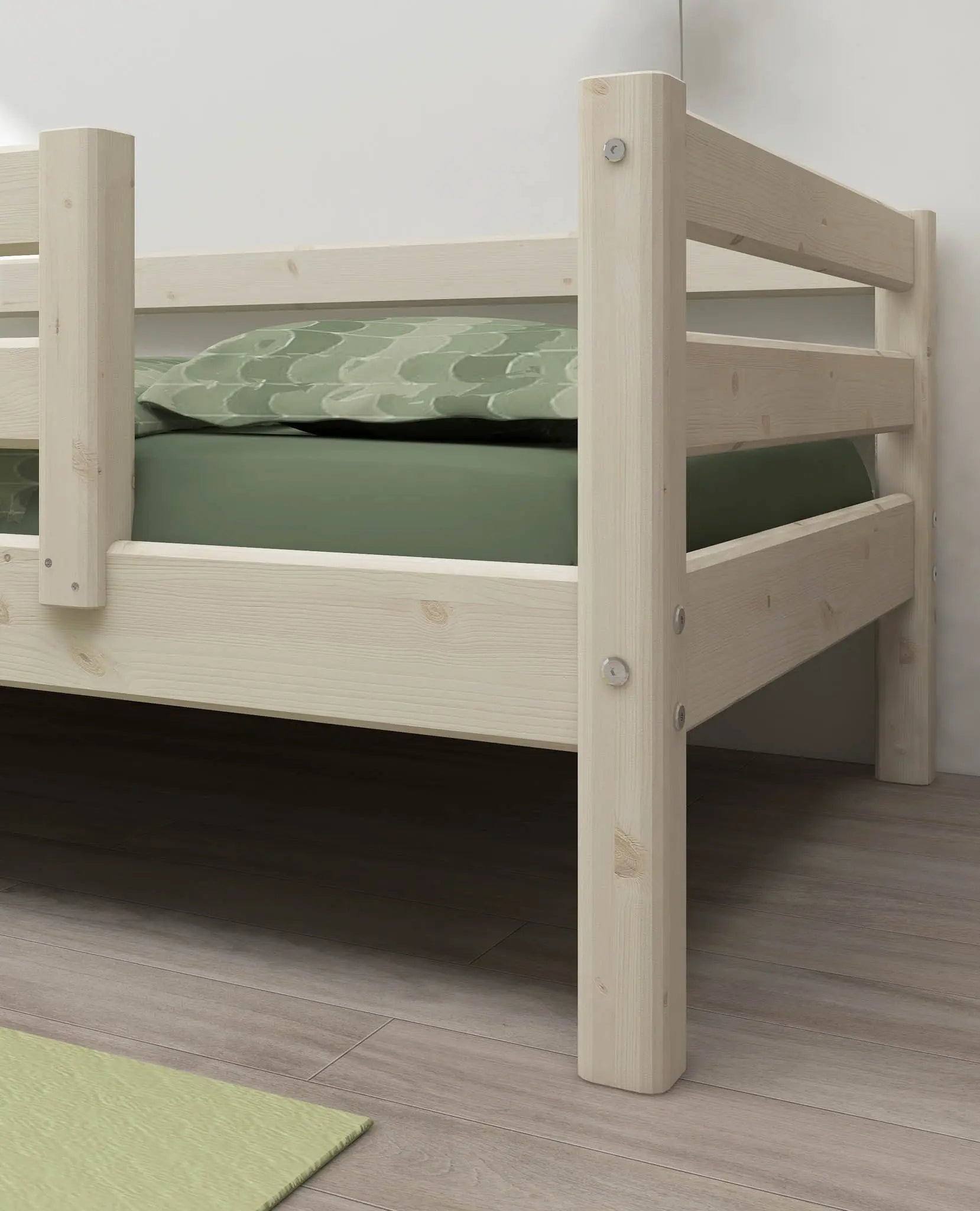 Single Bed with Safety Rail, 90x200 cm, White SINGLE_BED 200 flexa-com.myshopify.com