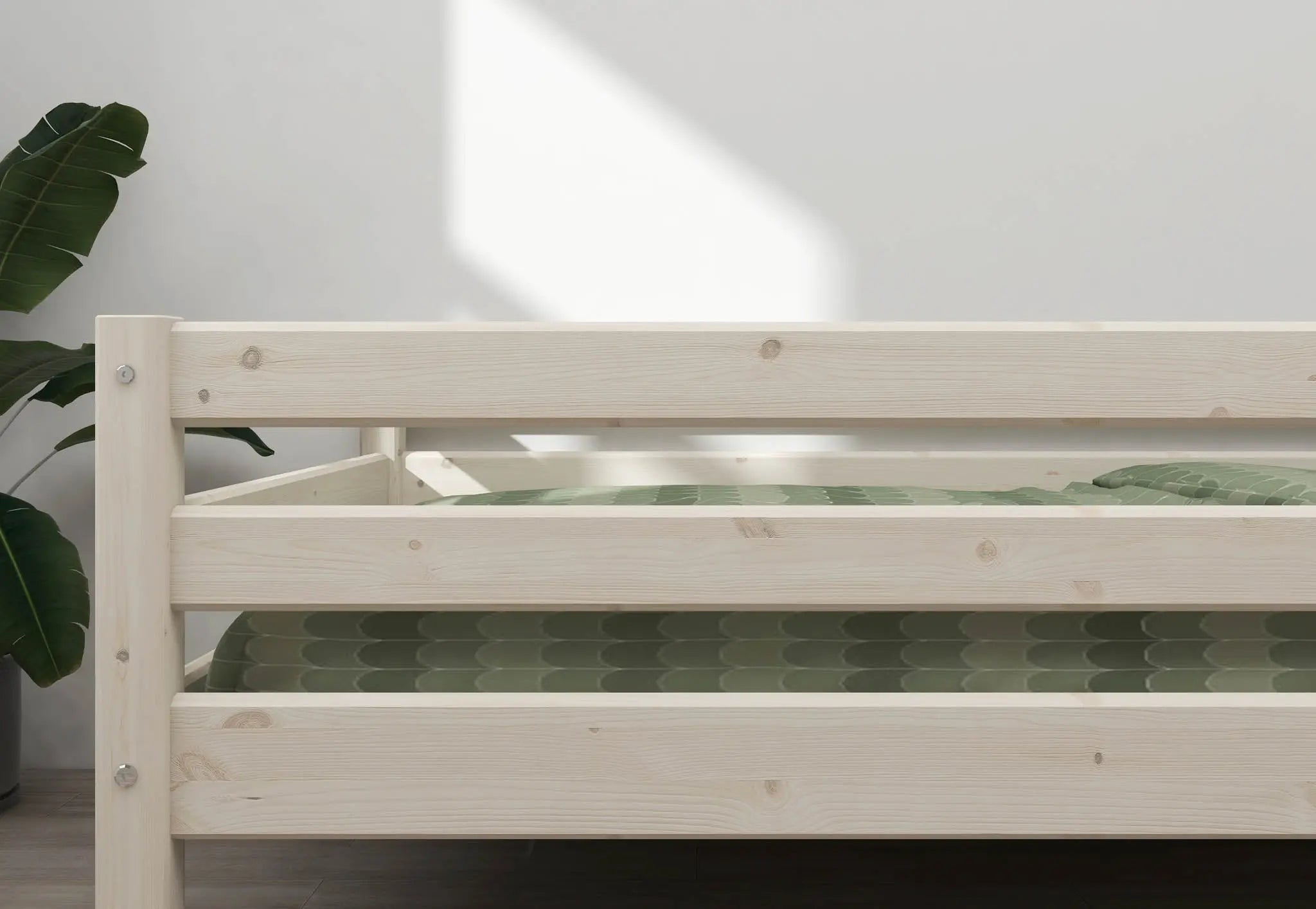 Single Bed with Safety Rail, 90x200 cm, White SINGLE_BED 200 flexa-com.myshopify.com