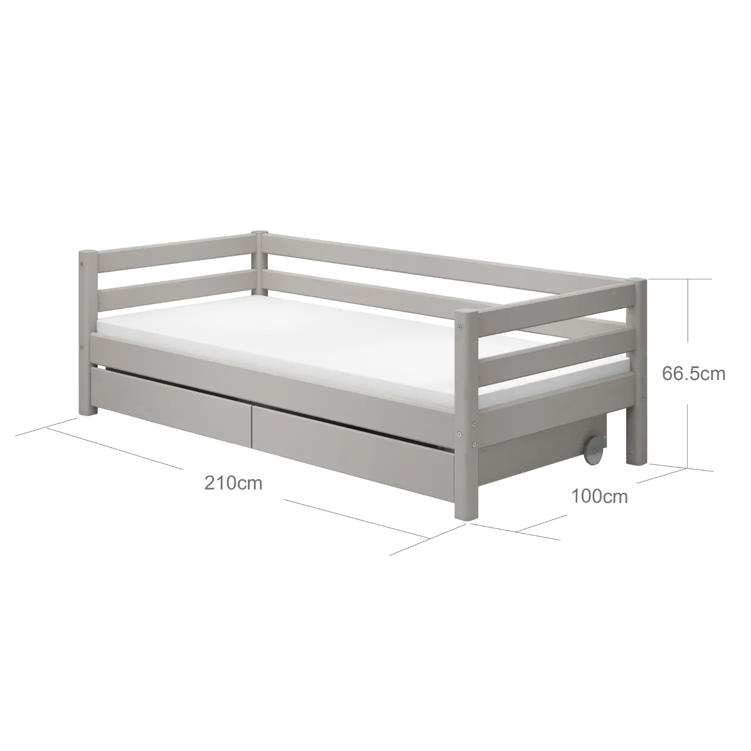 Single Bed with Storage, 90x200 cm, Grey SINGLE_BED 200 flexa-com.myshopify.com