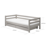 Single Bed with Storage, 90x200 cm, Grey SINGLE_BED 200 flexa-com.myshopify.com