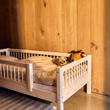 Single Bed with Safety Rail, 90x200 cm, White
