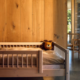 Single Bed with Safety Rail, 90x200 cm, White