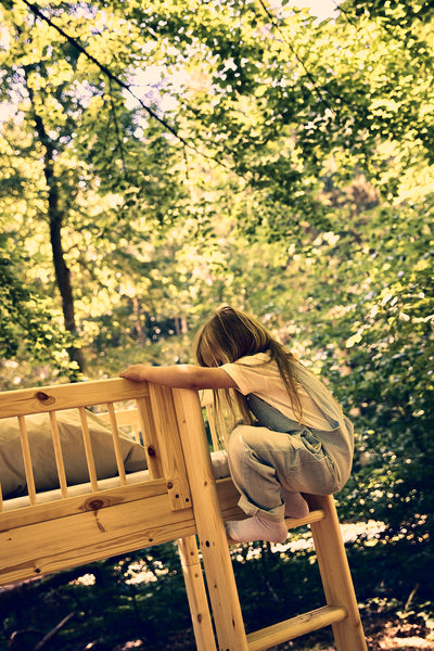 Mid-high bed w. straight ladder