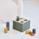 Wooden Shape Sorting box, 10 pcs, Handpainted, Green PLAY ACTIVE flexa-com.myshopify.com