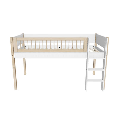 NOR Mid-high bed, 90x200 cm, White/Oak