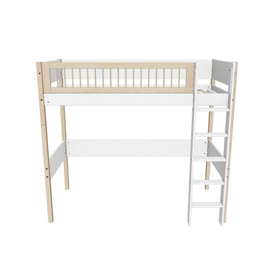 NOR High Bed, 90x200 cm, White/Oak