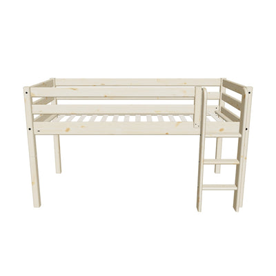 Mid-high Bed with Safety Rails, 90x200 cm, Pine