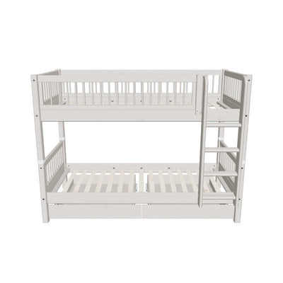 Bunk bed with Storage and Safety Rail, 90x200 cm, Grey