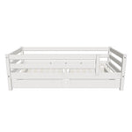 FLEXA Single Bed with Safety Rail and Storage, 90x200 cm, White, 3D model
