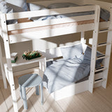 High bed with sofa, desk and mattress, 90x200 cm