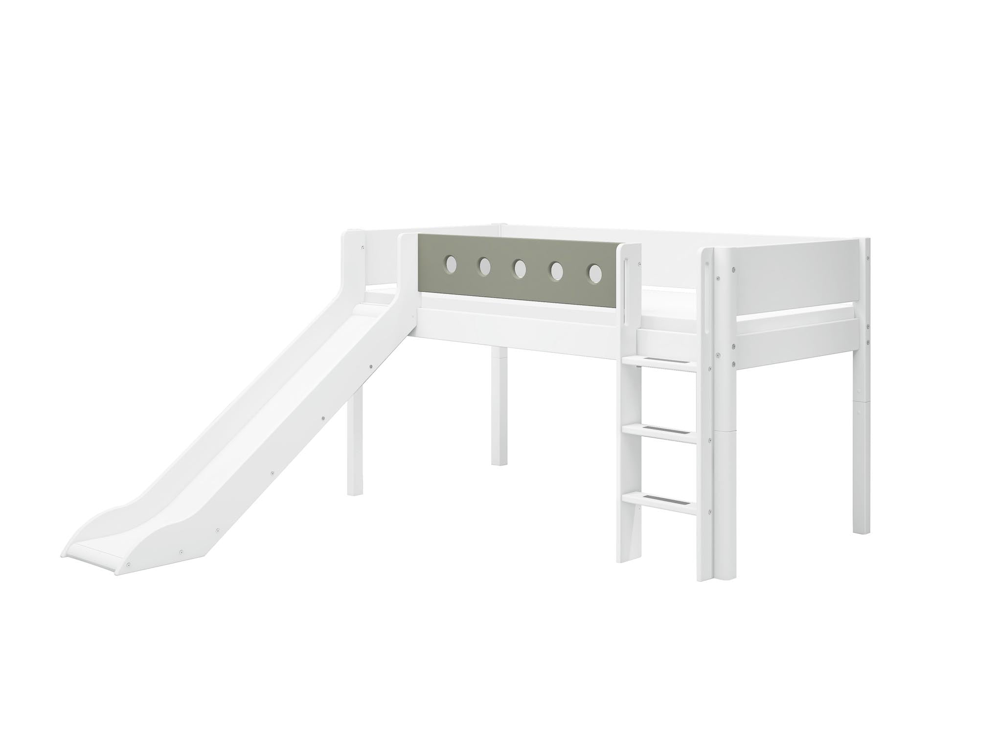 Mid-high bed w. straight ladder and slide – FLEXA