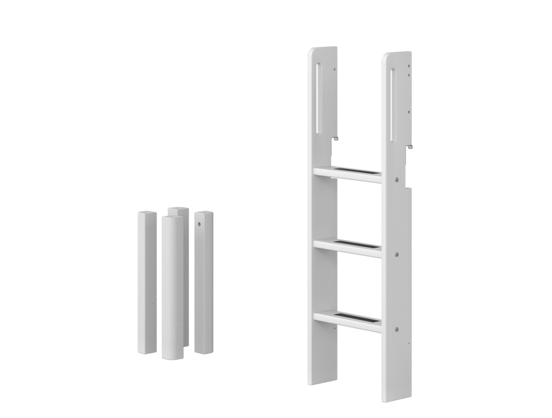 White - Rechte ladder en poten voor halfhoogslaper