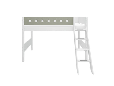 Semi-high bed w. slanting ladder