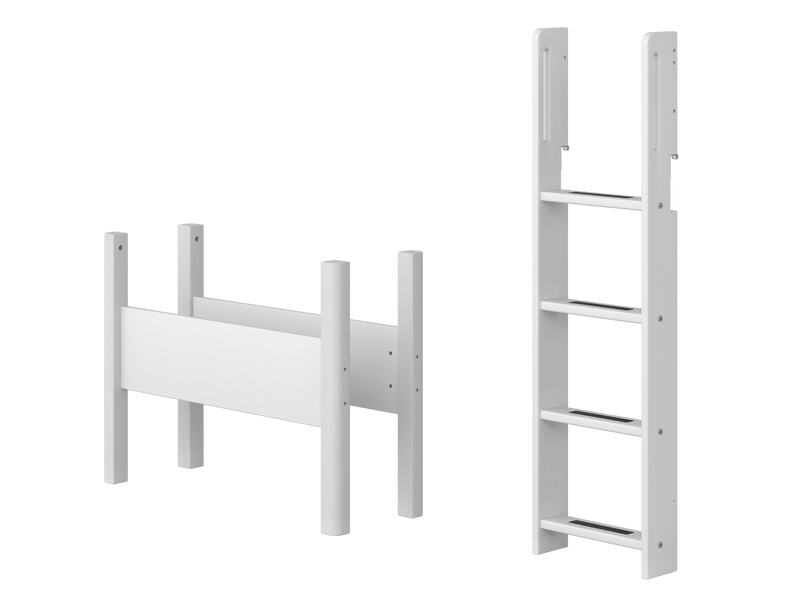 White - Straight ladder and legs for semi-high bed