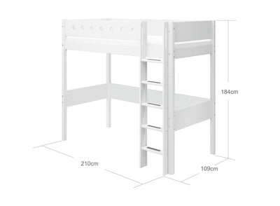 High bed w. straight ladder