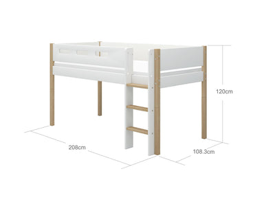 Mid-high bed w. straight ladder