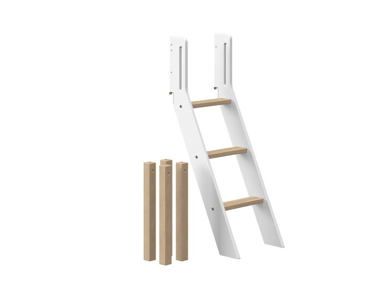 Slanting ladder and legs for mid-high
