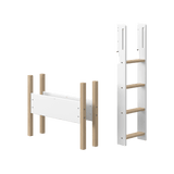 Straight Ladder and Legs for Semi-High Bed, 90 cm, White/Oak