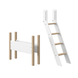 Slanting Ladder and Legs for Semi-High Bed, 90 cm, White/Oak