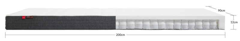 FLEXA spring mattress, 200X90 cotton cover