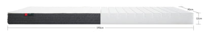FLEXA foam mattress, 190X90 bamboo cover