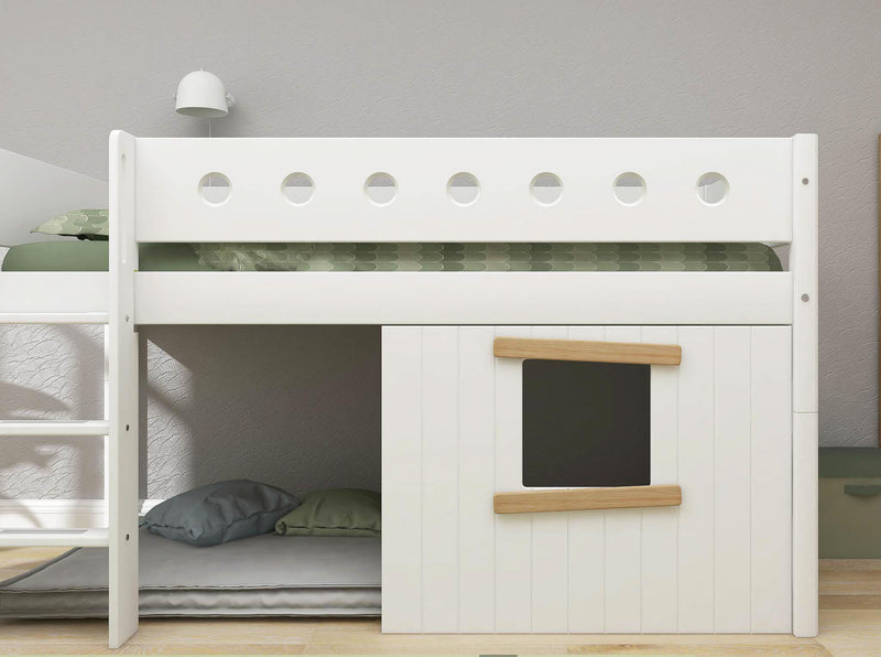 Mittelhohes Bett, gerade Leiter & Baumhaus-Bettenfronten, Holz